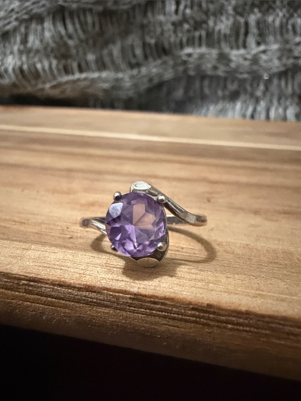 Sterling Silver Amythest Gemstone Silver Ring - Amethyst ring